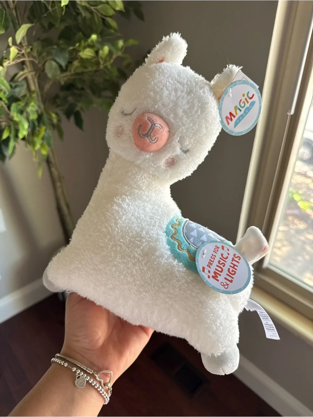 Magic Years 10-inch Musical Press Light Up Crib Toy Llama NWT